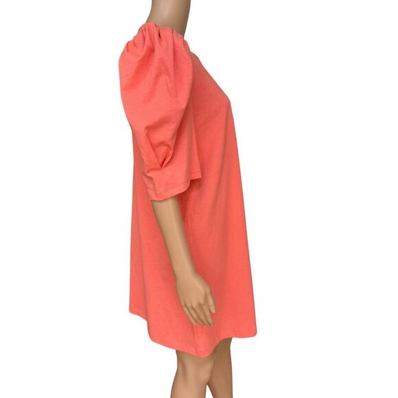 Tuckernuck Pomander Place peach orange Stella dress puff sleeves cotton size XL - Picture 3 of 7